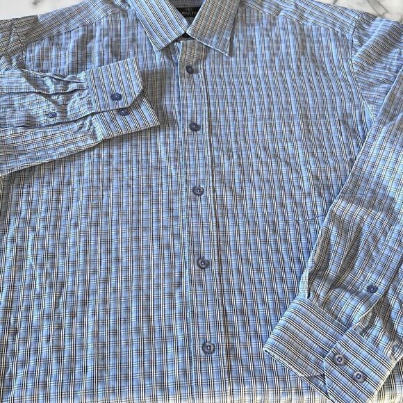 Bugatchi Uomo Rayon/Poly Button Front Shirt Mens L - Picture 2 of 8